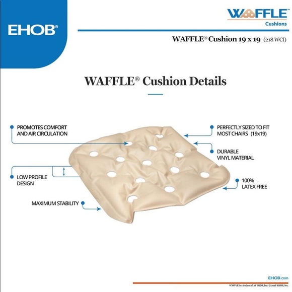 ♿️EHOB Seat Cushion Waffle® Inflatable 17"x17"x1.5"  Wheelchair - Picture 5 of 10